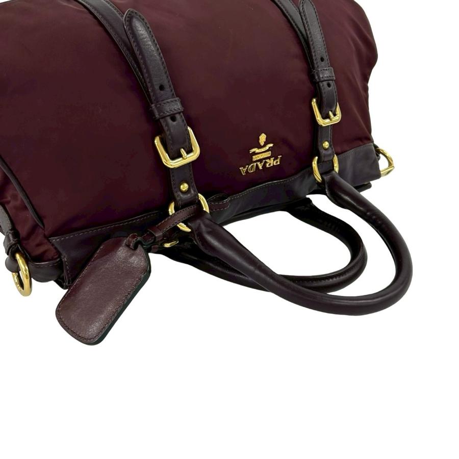 PRADA（プラダ） 極 美品 ロゴ 金具 レザー 本革 テスート ナイロン