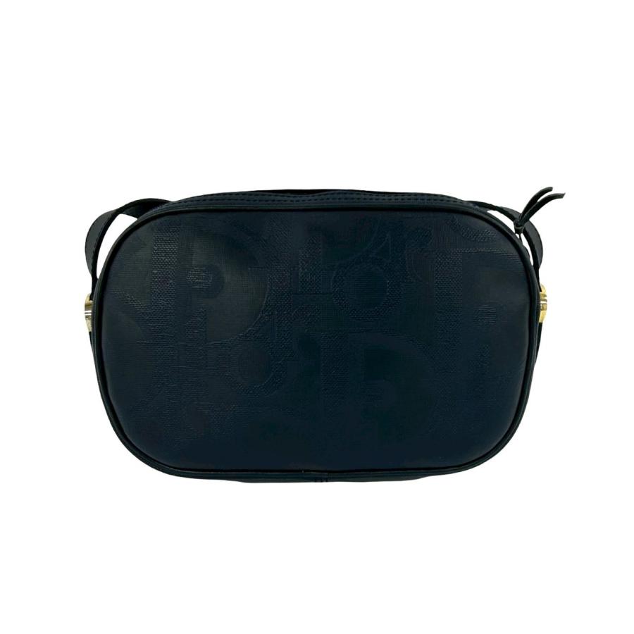 極 美品 Christian Dior クリスチャンディオール ヴィンテージ トロッター 柄 金具 レザー ショルダーバッグ ポシェット ネイビー 77-10 極 美品 Christian Dior クリスチャンディオール ヴィンテージ