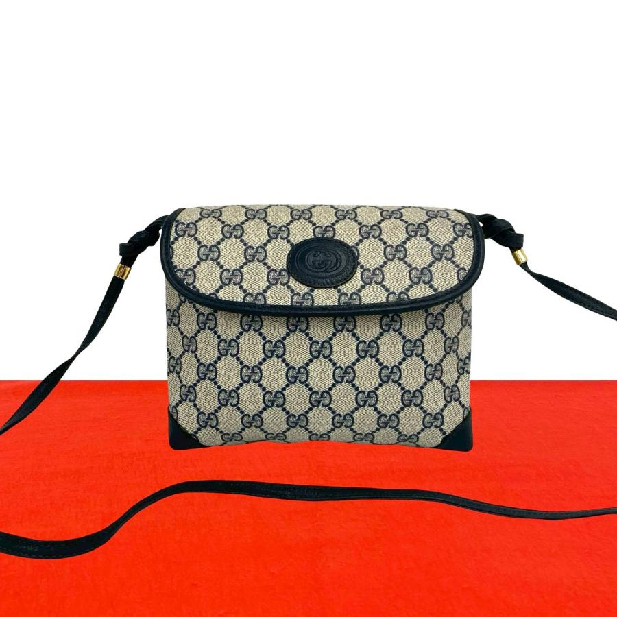 GUCCI（グッチ） 極 美品 オールドグッチ GG ロゴ 柄 レザー 本革 ミニ