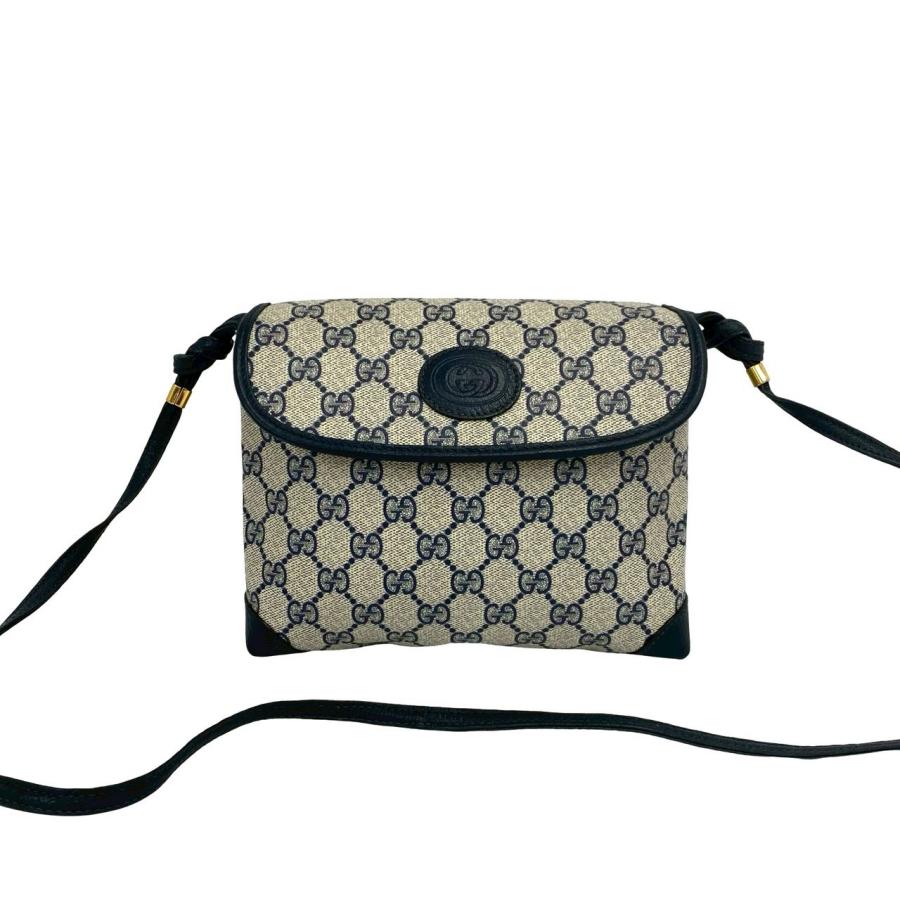 GUCCI（グッチ） 極 美品 オールドグッチ GG ロゴ 柄 レザー 本革 ミニ