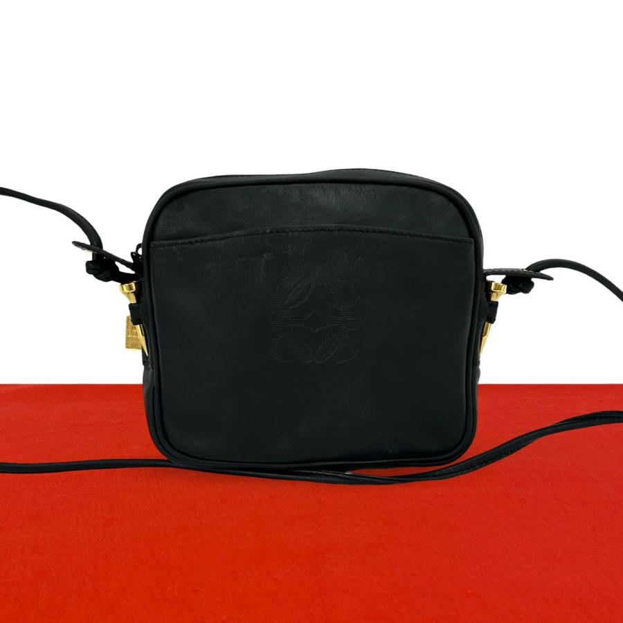 LOEWE（ロエベ） 極 美品 ヴィンテージ アナグラム ロゴ レザー 本革 