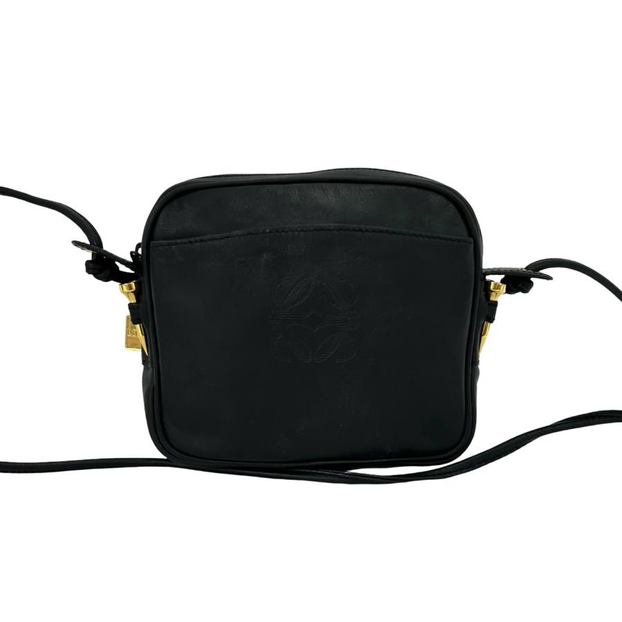 LOEWE（ロエベ） 極 美品 ヴィンテージ アナグラム ロゴ レザー 本革 