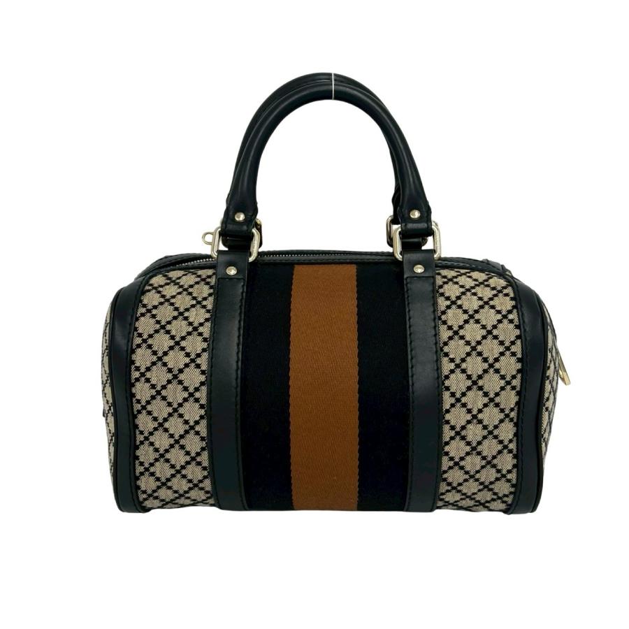 GUCCI　グッチ　ボストンバッグ ハンドバッグ　GGスプリーム　ディアマンテ GUCCI（グッチ） 極 美品 ディアマンテ ロゴ キャンバス レザー 2way