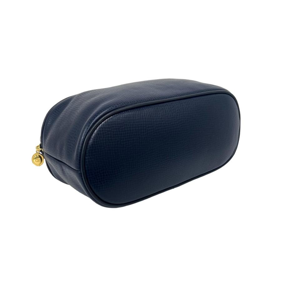 Christian Dior CDロゴ ショルダーバッグ ネイビー 極 美品 Christian Dior ディオール ヴィンテージ CD ロゴ 金具 レザー