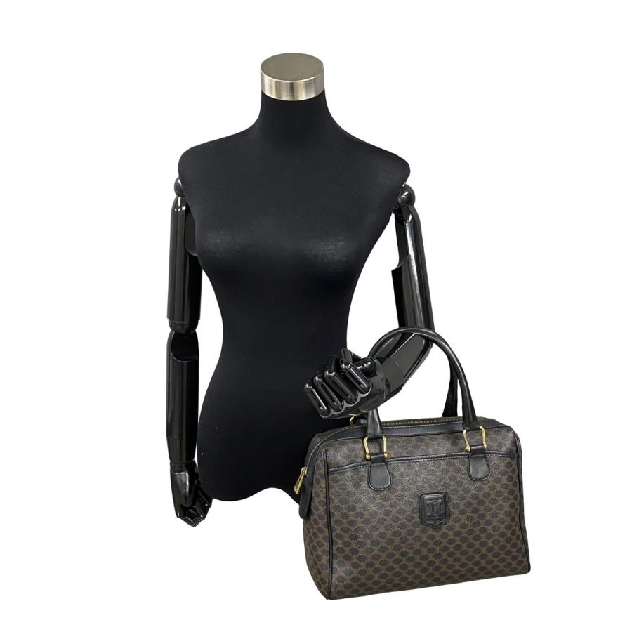 CELINE 極 美品 セリーヌ マカダム ブラゾン トリオンフ ロゴ レザー 