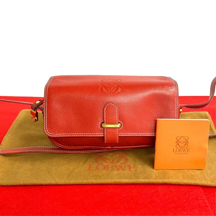 LOEWE（ロエベ） 極 美品 希少品 ヴィンテージ アナグラム ロゴ レザー
