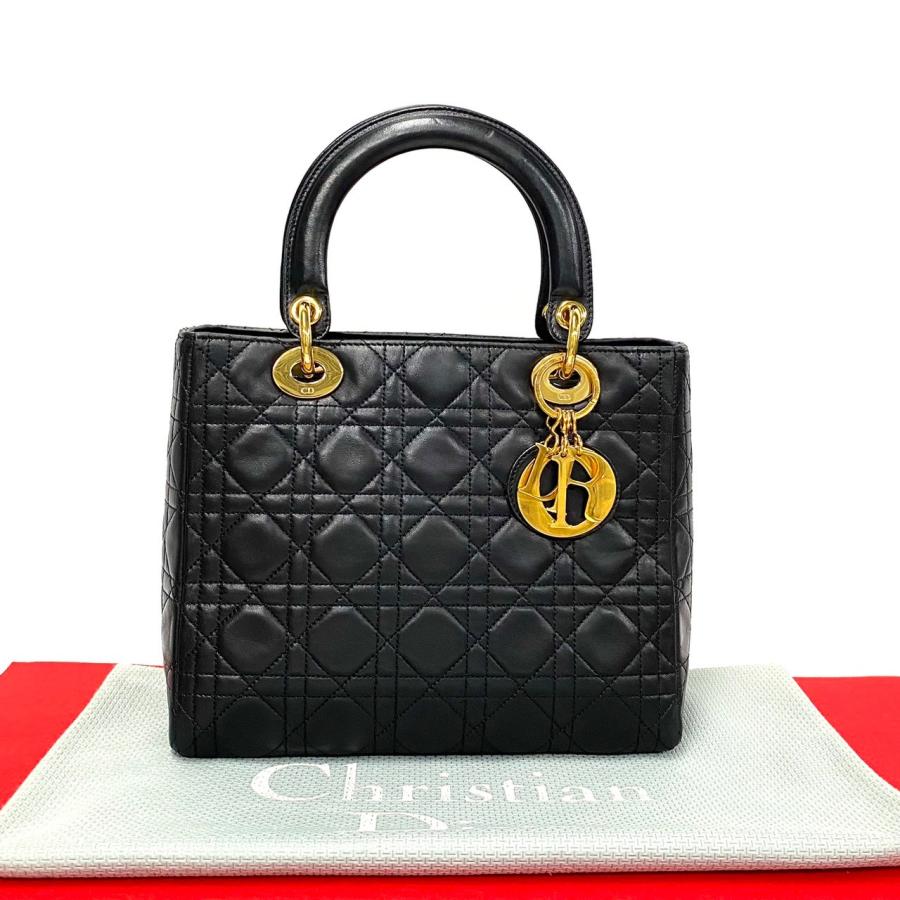 【極美品】クリスチャンディオール レディディオール カナージュ レザー 金具 極 美品 Christian Dior ディオール レディディオール