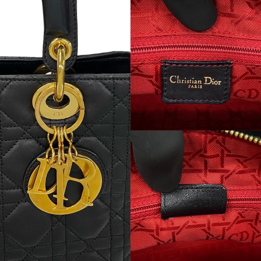 極 美品 Christian Dior ディオール レディディオール カナージュ ロゴ