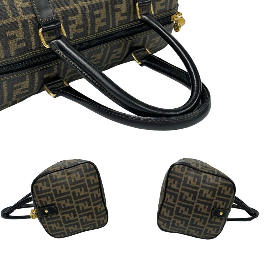 極美品 フェンディ ズッカ FFロゴ ボストンバッグ トートバッグ ハンドバッグ FENDI（フェンディ） 極 美品 希少品 ズッカ FF 柄 ロゴ レザー 本革