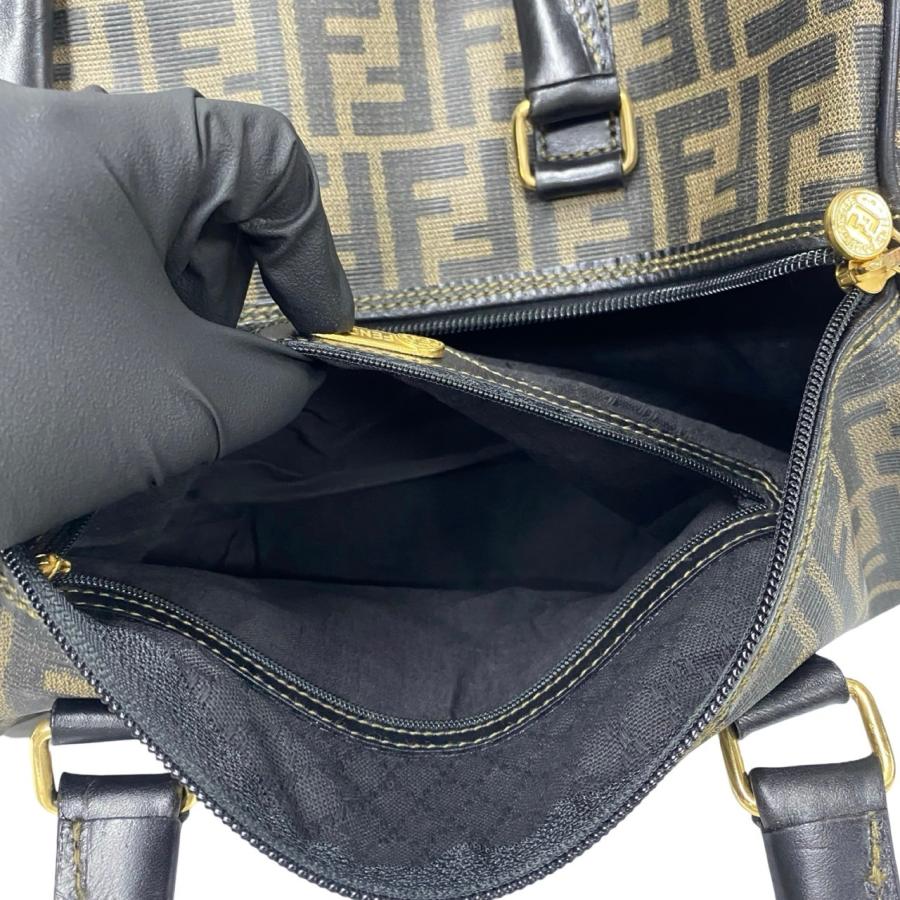 極美品 フェンディ ズッカ FFロゴ ボストンバッグ トートバッグ ハンドバッグ FENDI（フェンディ） 極 美品 希少品 ズッカ FF 柄 ロゴ レザー 本革