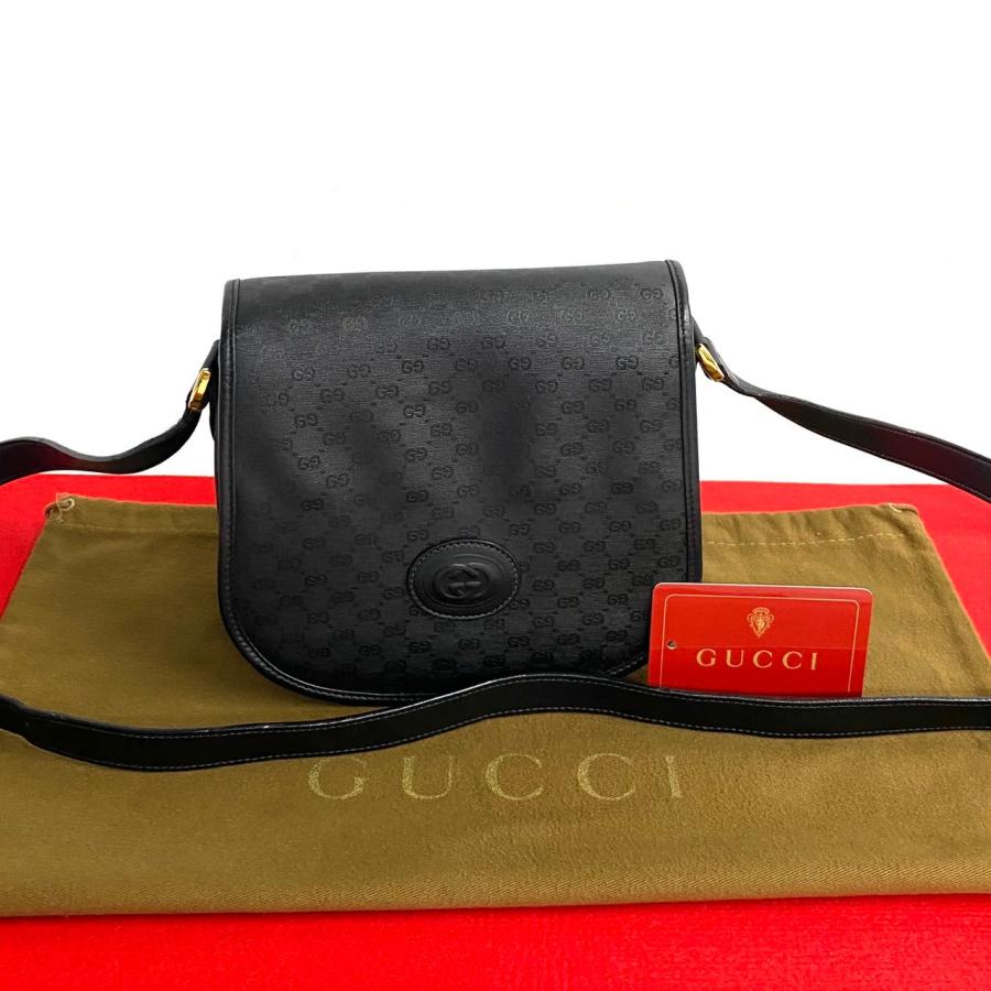 極 美品 GUCCI グッチ オールドグッチ マイクロ GG 柄 ロゴ レザー 本 