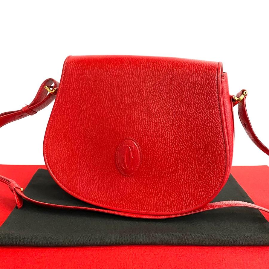 極 美品 希少品 CARTIER カルティエ ヴィンテージ マストライン レザー 