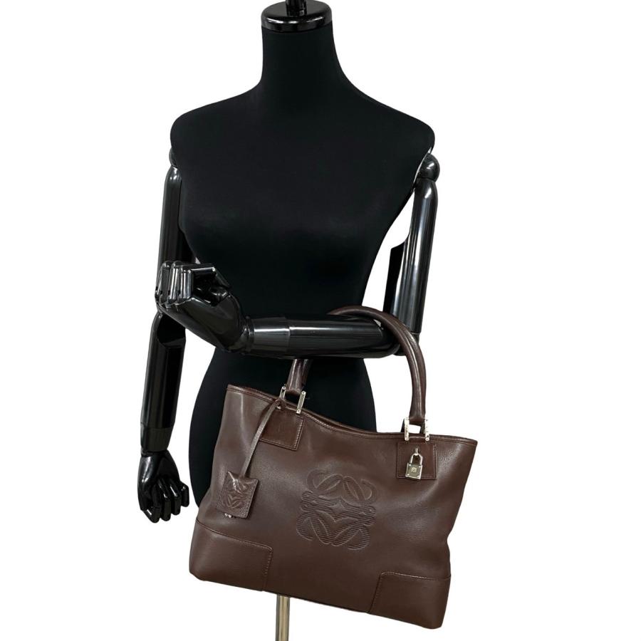 LOEWE 極 美品 希少品 鍵付き ロエベ アナグラム ロゴ レザー 本革 