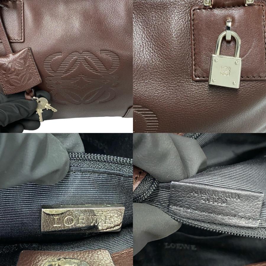 LOEWE 極 美品 希少品 鍵付き ロエベ アナグラム ロゴ レザー 本革 