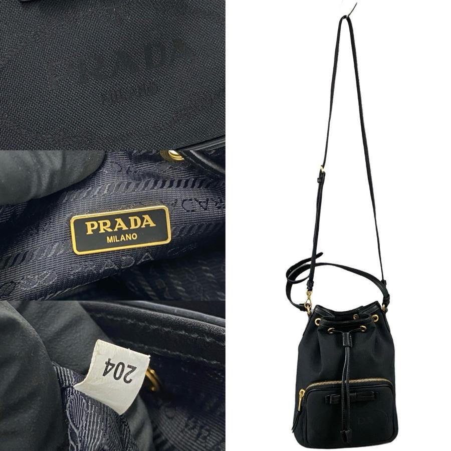 PRADA（プラダ） ほぼ未使用 袋付 デュエット ロゴ リボン レザー