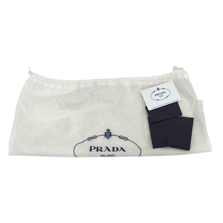 PRADA ほぼ未使用 袋付 プラダ デュエット ロゴ リボン レザー  
