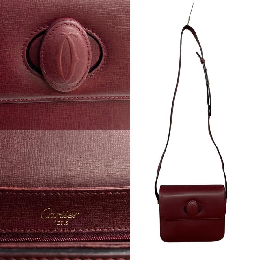 Cartier(カルティエ) ショルダーバッグ マストライン ボルドー レザー Cartier（カルティエ） マストライン ショルダーバッグ レザー