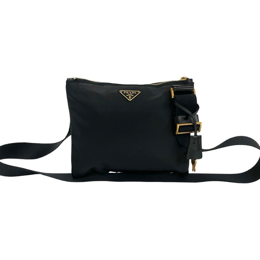 PRADA ほぼ未使用 希少品 プラダ 三角ロゴ 金具 レザー 本革