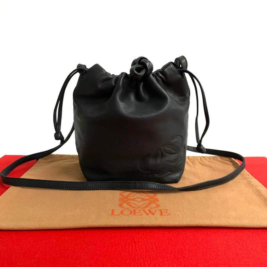 極 美品 希少品 LOEWE ロエベ ヴィンテージ アナグラム ロゴ ナッパ  