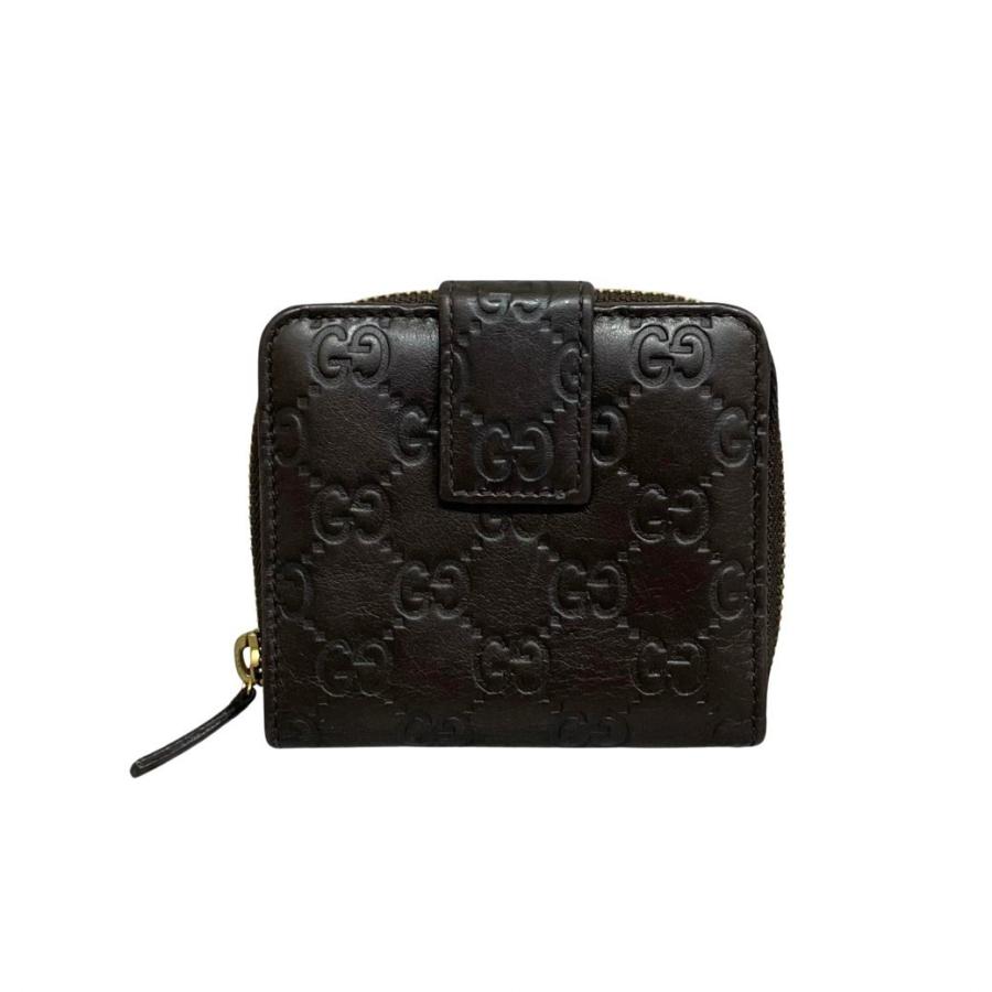 美品 Gucci グッチ 財布 Gg ロゴ 総柄 型押し シマ ラウンドジップ レザー シマ 本革 二つ折り ラウンドジップ 小銭入れ ブラウン ウォレット 財布 Trip 折り財布 店 218 242k218