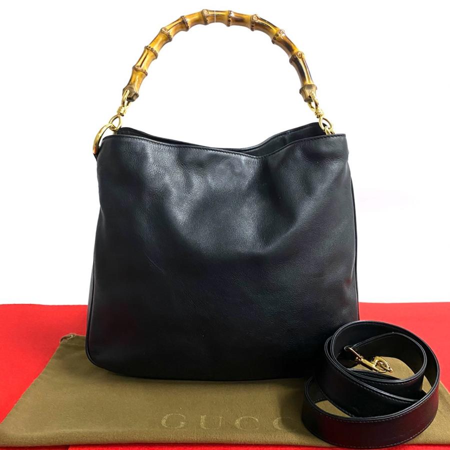 GUCCI 極 美品 グッチ オールドグッチ ヴィンテージ バンブー レザー  