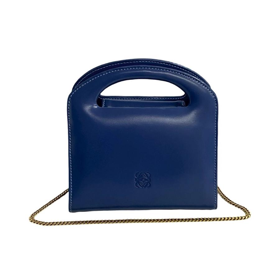 LOEWE 未使用保管品 ロエベ アナグラム ロゴ カーフ レザー 本革