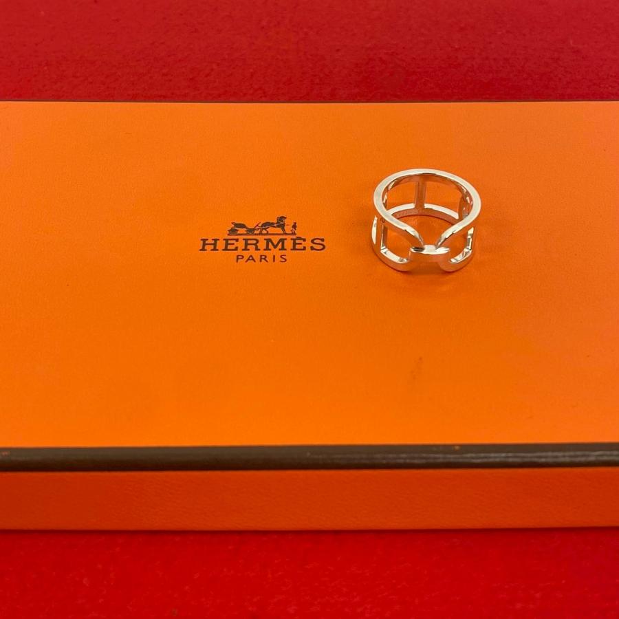 エルメス 新品仕上済 エヴァー シェーヌダンクル リング 指輪 925 51号 HERMES（エルメス） 極 美品 エヴァ シェーヌダンクル MM シルバー925