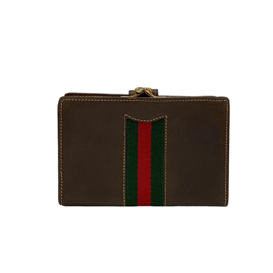 ✨美品✨ オールド グッチ 二つ折り 財布 シェリーライン がま口 黒 GG柄 GUCCI（グッチ） 極 美品 ヴィンテージ オールドグッチ シェリーライン