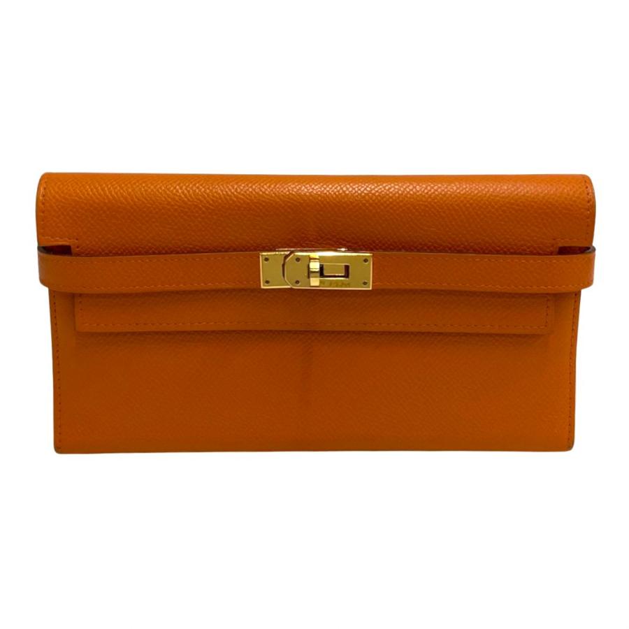 極 美品 箱付き □L刻印 HERMES エルメス ケリーウォレット ロング 