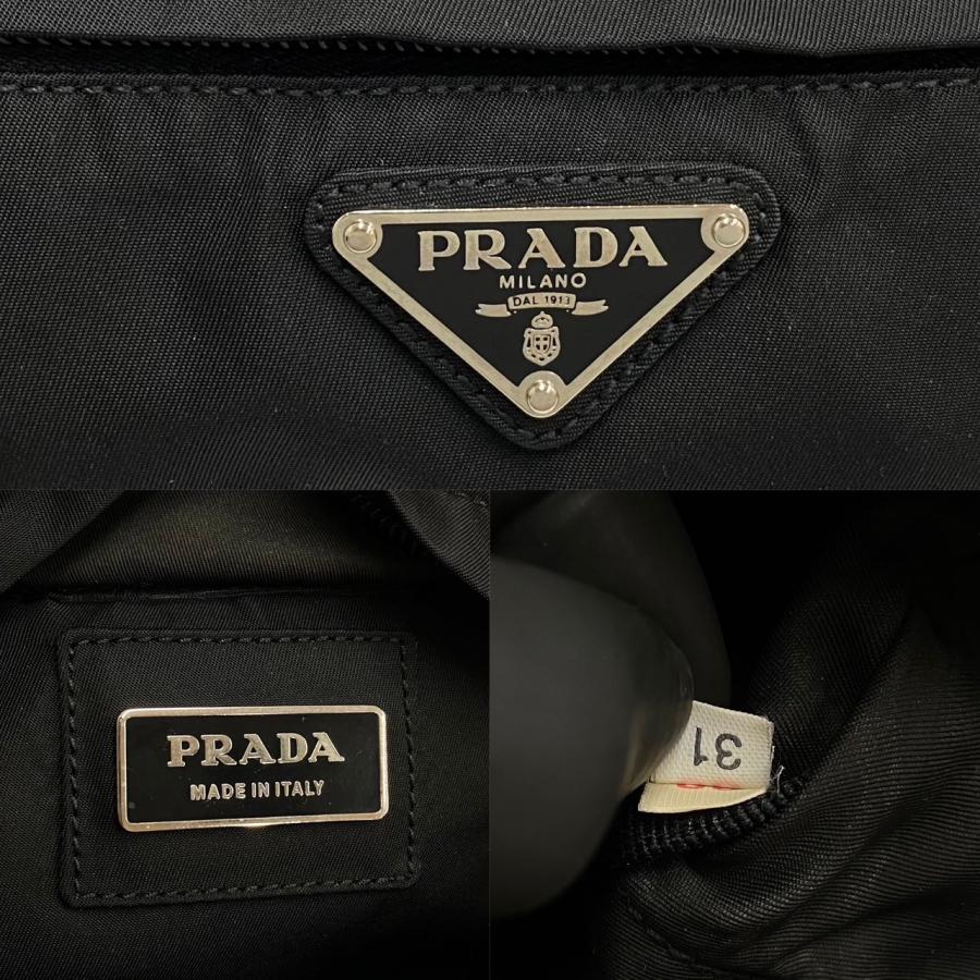 極 美品 袋付き 希少品 PRADA プラダ 三角ロゴ 金具 ナイロン 