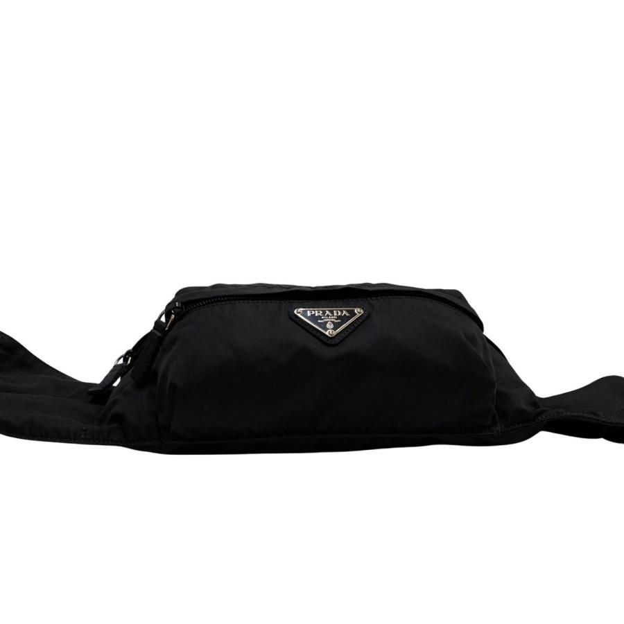 極 美品 袋付き 希少品 PRADA プラダ 三角ロゴ 金具 ナイロン 