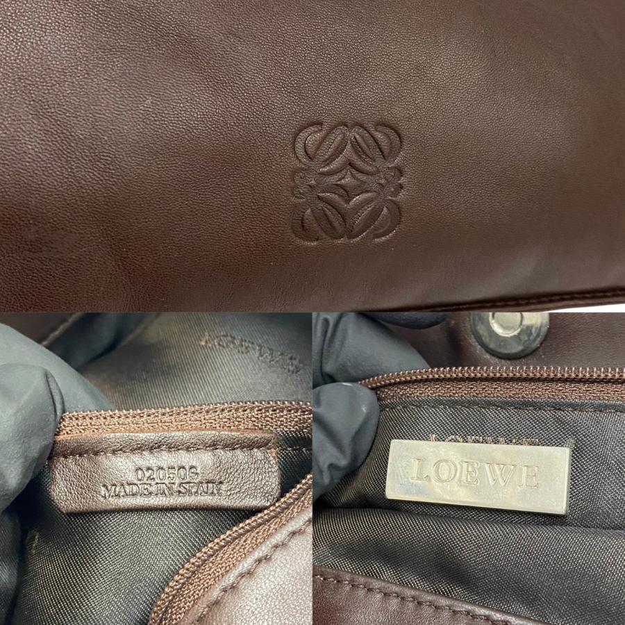 Loewe ヴィンテージ ロゴ レザー ラウンド ハンドバッグ ブラウン (197962 main image 0