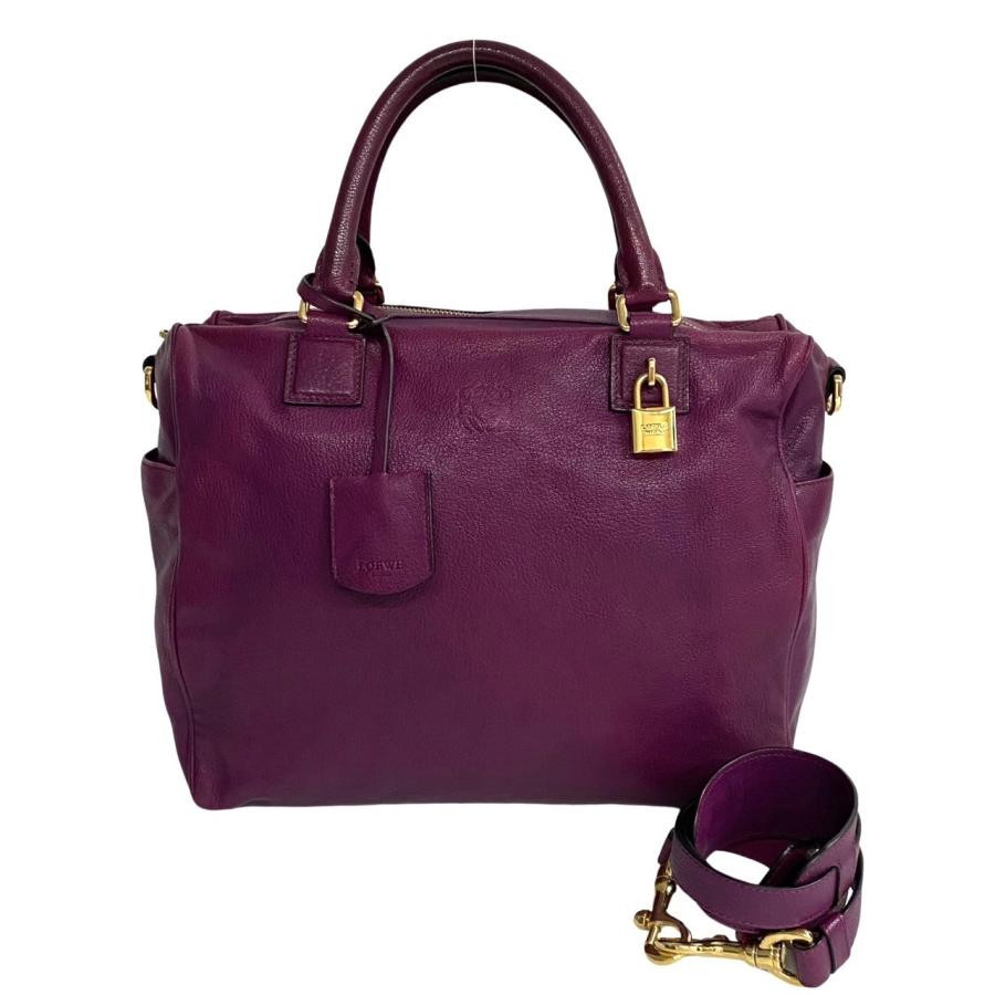 LOEWE（ロエベ） 極 美品 カデナ付 アナグラム アメ レザー 本革 2way 