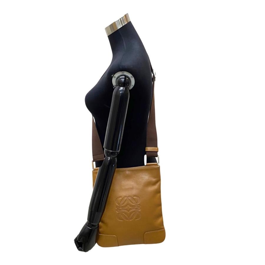 極 美品 希少品 袋付き LOEWE ロエベ アナグラム ロゴ レザー 本革 
