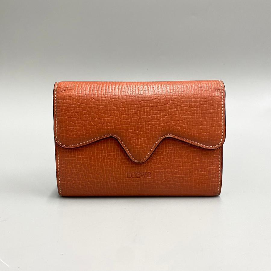 希少✨ロエベ 二つ折り財布 リピート アナグラム ロゴ レザー ブラウン 茶色 希少✨ロエベ 二つ折り財布 リピート アナグラム ロゴ レザー ブラウン