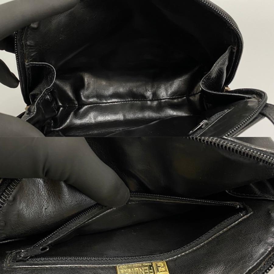 FENDI 極上 美品 希少品 フェンディ FF ロゴ レザー 本革 ミニ