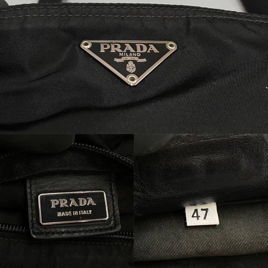 プラダ ミニショルダーバッグ サコッシュ 斜めがけ 三角ロゴ ナイロン 男女可能 PRADA（プラダ） 美品 レア品 三角ロゴ 金具 ナイロン ミニ ショルダー