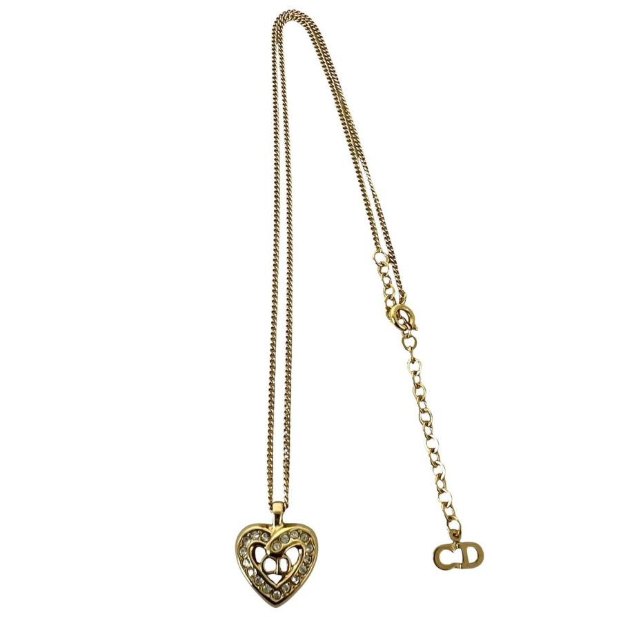 極美品　クリスチャンディオール ネックレス ハート　CDロゴ　ゴールド 極 美品 Christian Dior クリスチャンディオール CD ロゴ ハート
