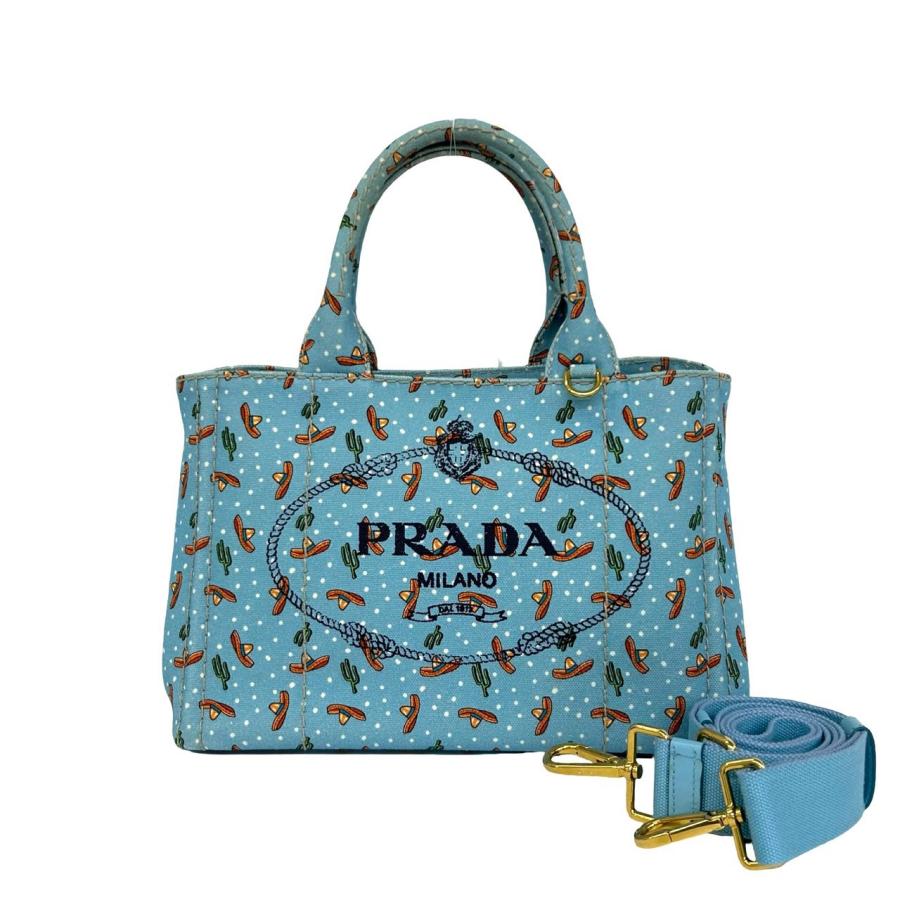 PRADA（プラダ） 極 美品 カナパ 三角ロゴ プレート 金具 キャンバス 