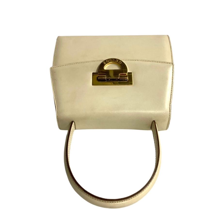 CELINE 極 美品 セリーヌ ヴィンテージ ロゴ 金具 カーフ レザー CELINE 極 美品 セリーヌ ヴィンテージ ロゴ 金具 カーフ レザー