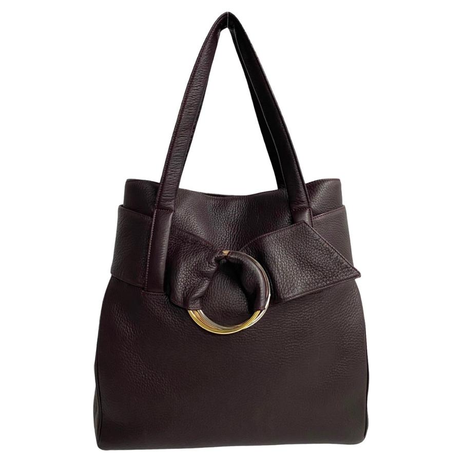 カルティエ　トリニティレザートートバック CARTIER カルティエ トリニティ ハンドバッグ レザー ブラック