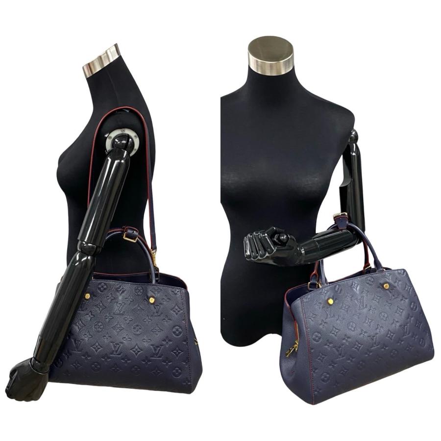 極美品 袋 鍵付 LOUIS VUITTON ルイヴィトン モンテーニュMM モノグラムアンプラント レザー 2way ハンドバッグ ショルダーバッグ 紺 92865 LOUIS VUITTON（ルイ・ヴィトン） 極美品 袋 鍵付 モンテーニュMM