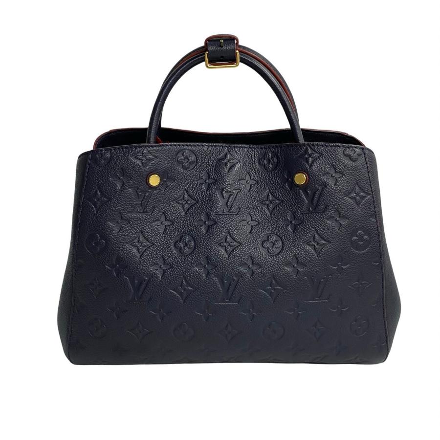 極美品 袋 鍵付 LOUIS VUITTON ルイヴィトン モンテーニュMM モノグラムアンプラント レザー 2way ハンドバッグ ショルダーバッグ 紺 92865 LOUIS VUITTON（ルイ・ヴィトン） 極美品 袋 鍵付 モンテーニュMM