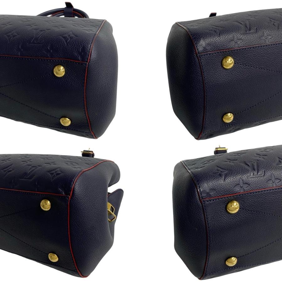 極美品 袋 鍵付 LOUIS VUITTON ルイヴィトン モンテーニュMM モノグラムアンプラント レザー 2way ハンドバッグ ショルダーバッグ 紺 92865 LOUIS VUITTON（ルイ・ヴィトン） 極美品 袋 鍵付 モンテーニュMM