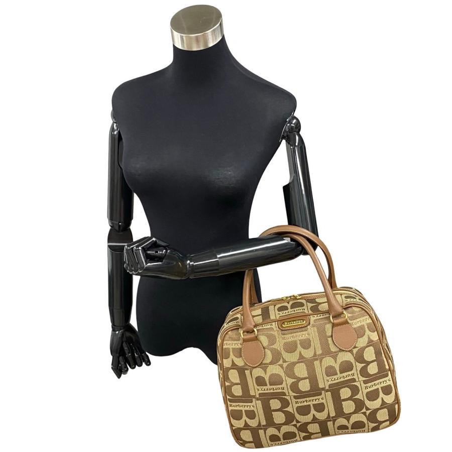 【希少デザイン】バーバリー BURBERRY ミニボストンバッグ ハンドバッグ BURBERRY（バーバリー） ほぼ未使用 希少品 バーバリーズ Bロゴ 柄