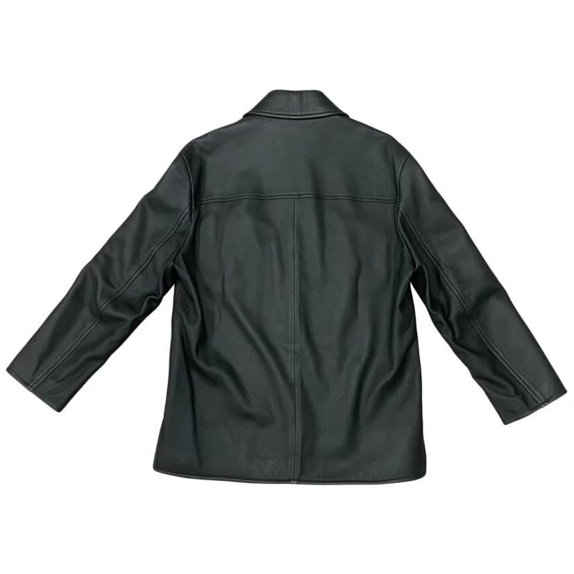 green　美品！HERMES ブラック ジャケット HERMES（エルメス） 極 美品 レザー 本革 ジップアップ ハーフコート