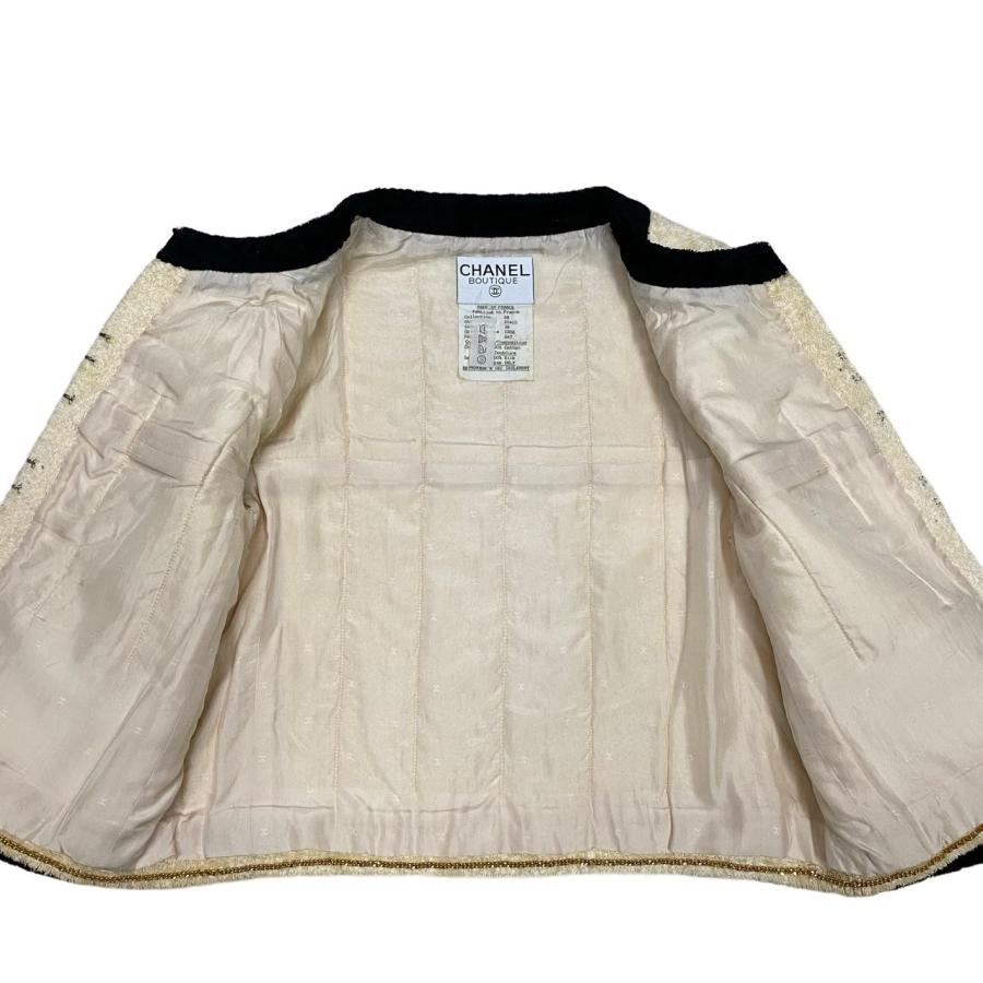 CHANEL アイボリー ジャケット 38 CHANEL - シャネル ジャケット スーツ CHANEL アイボリー