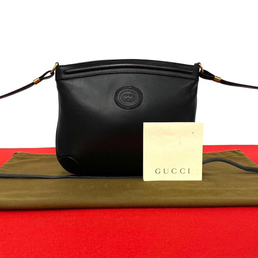 ほぼ未使用 GUCCI グッチ オールドグッチ ヴィンテージ GG ロゴ レザー 