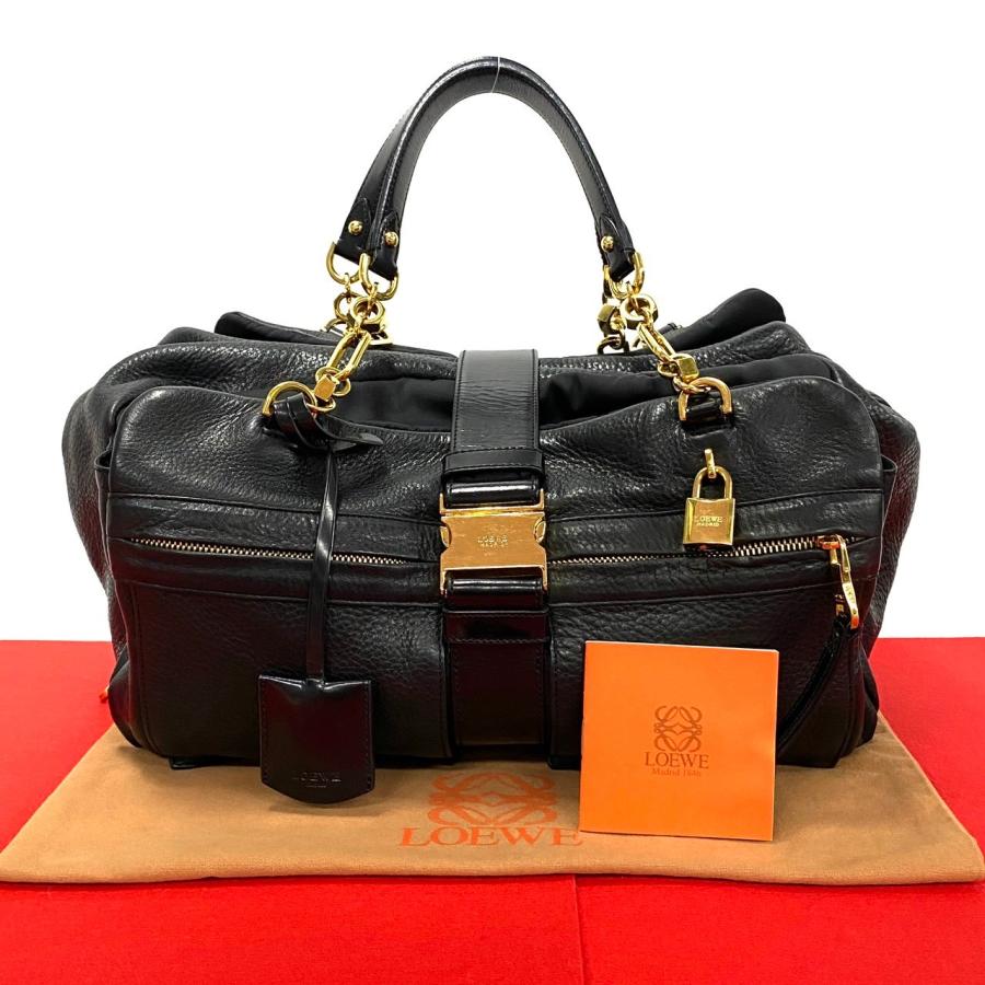 LOEWE（ロエベ） 極 美品 希少品 ローラ33 ロゴ 金具 レザー 本革