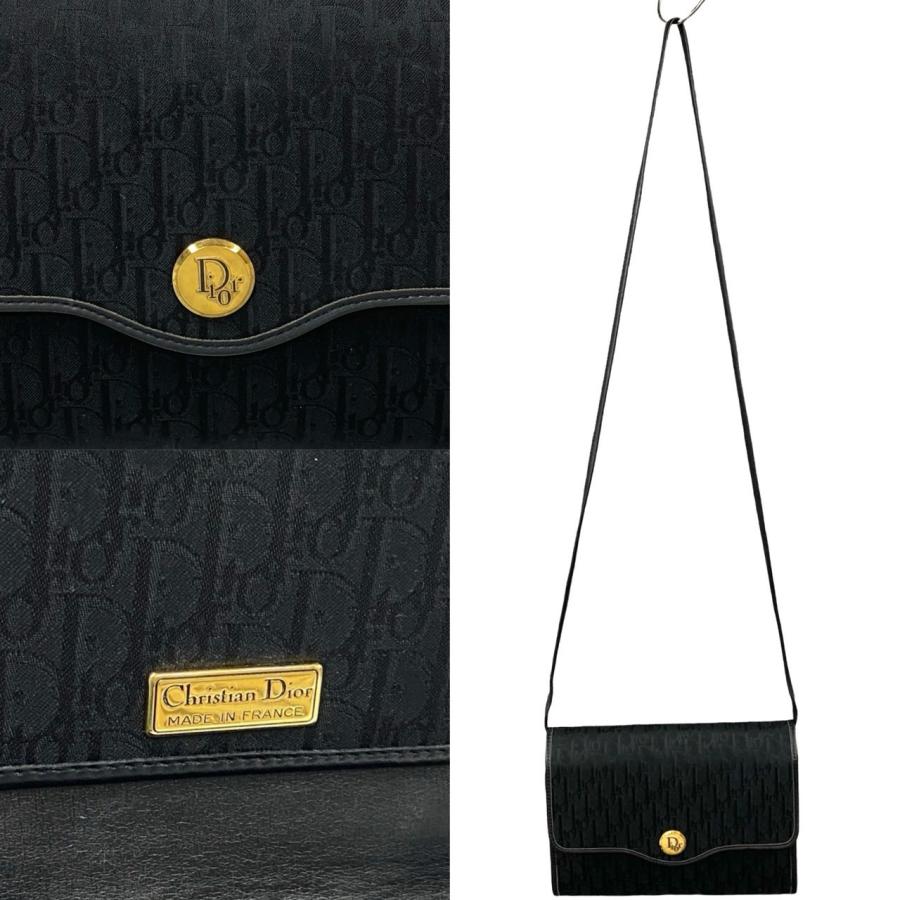 【極美品】クリスチャンディオール トロッター シボ革 ロゴ金具 ショルダーバッグ 極美品】クリスチャンディオール トロッター シボ革 ロゴ金具